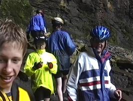 The group on the ledge behind Hardraw Force waterfall